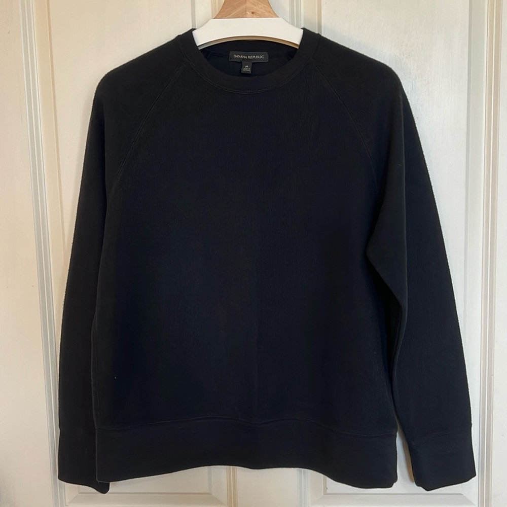 Banana Republic black sweater with elbow stitch